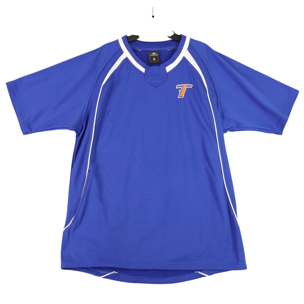 Vintage Y2K Easton Baseball Warm Up Jersey Mens S Blue Short Sleeve Athletic